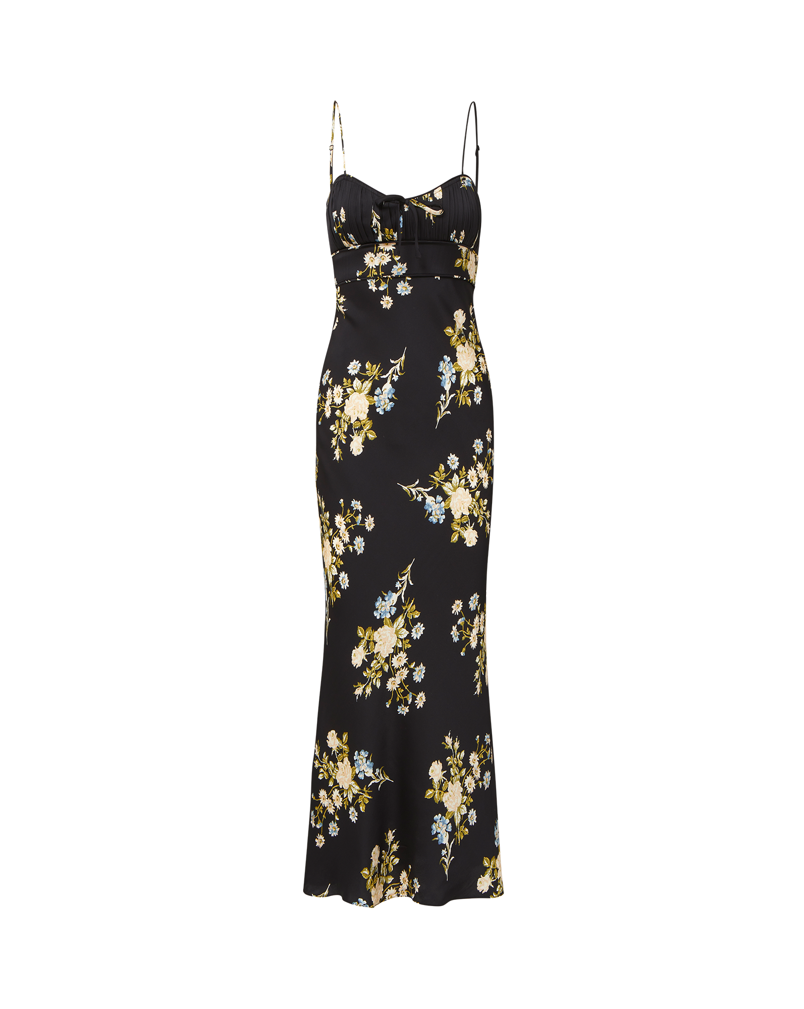 Veronica Beard Black floral maxi slip dress.