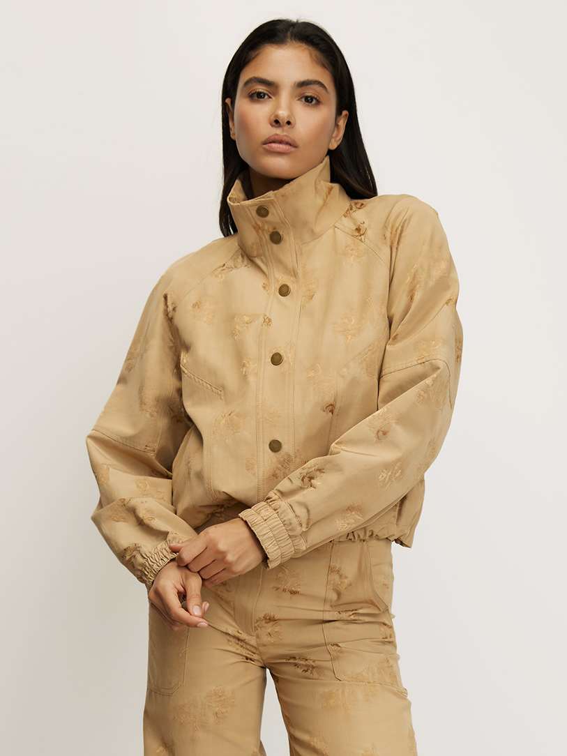 Veronica Beard Ainsworth Jacquard Jacket - Sand