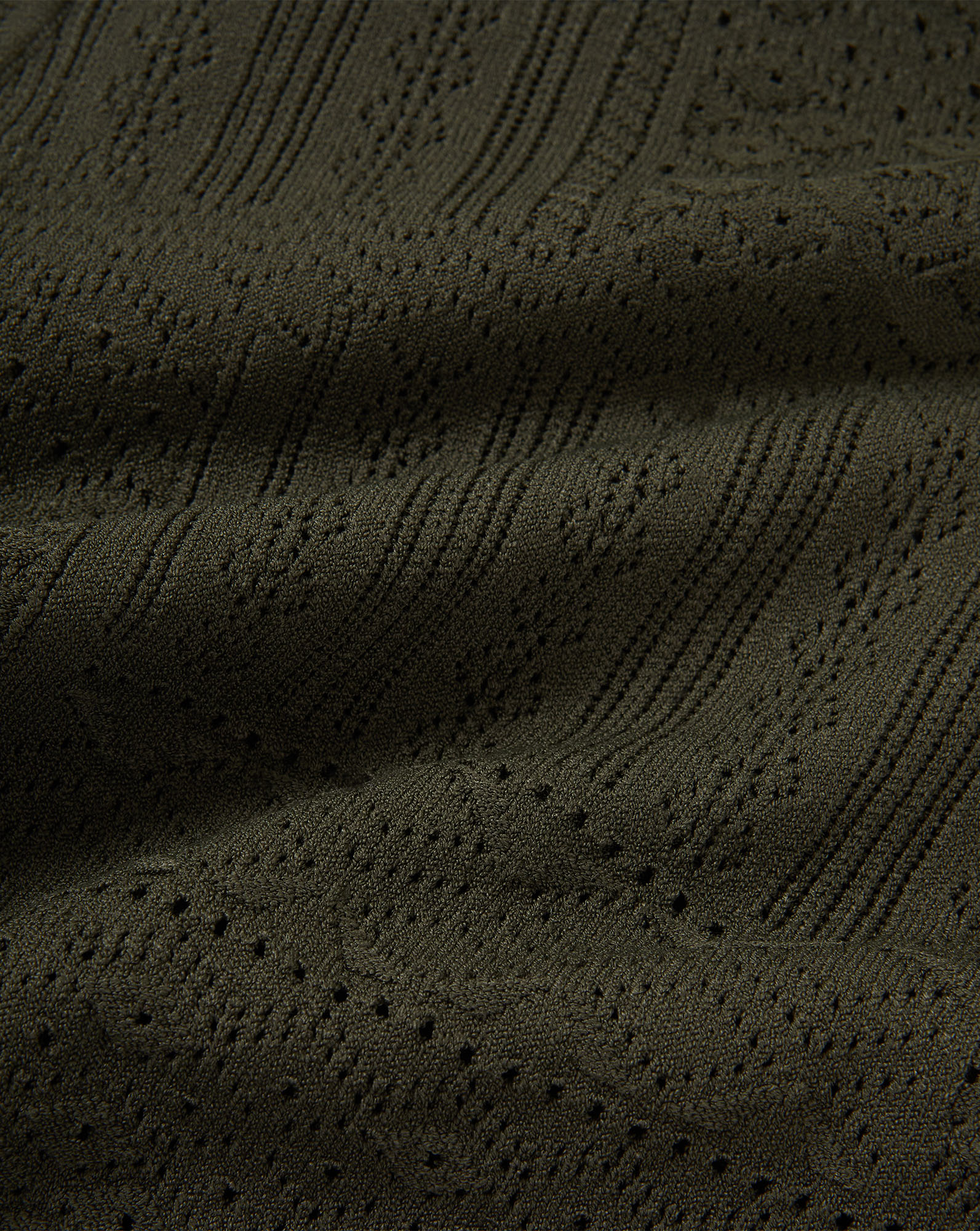 Veronica Beard Olive green knit fabric with eyelet details