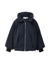 Veronica Beard Navy bomber jacket with gathered collar and cuffs