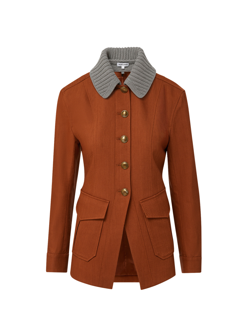 Wool Ribbed Collar