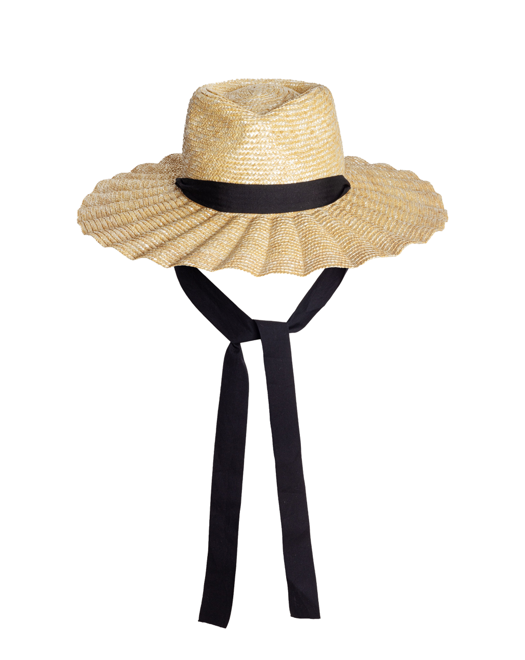 Veronica Beard Straw sun hat with black ribbon