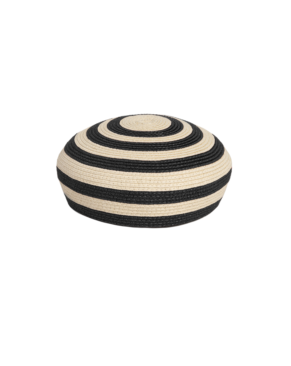 Veronica Beard Black and white striped straw hat