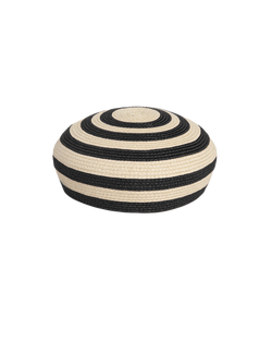 Veronica Beard Black and white striped straw hat