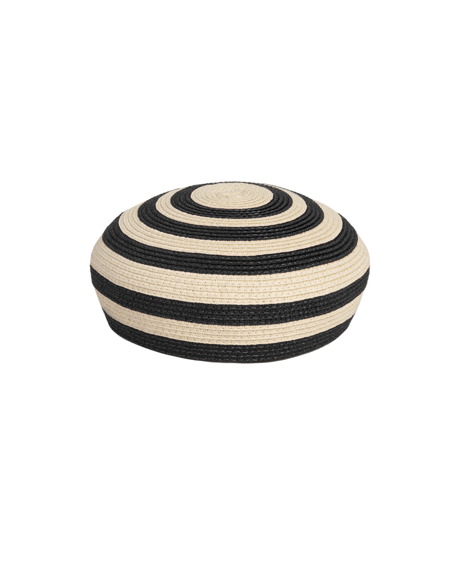 Veronica Beard Black and white striped straw hat