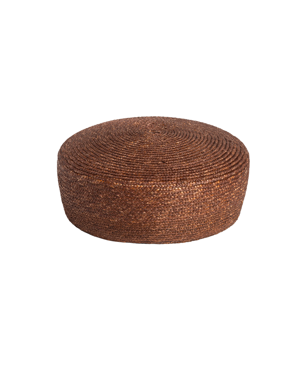 Veronica Beard Brown woven round ottoman.
