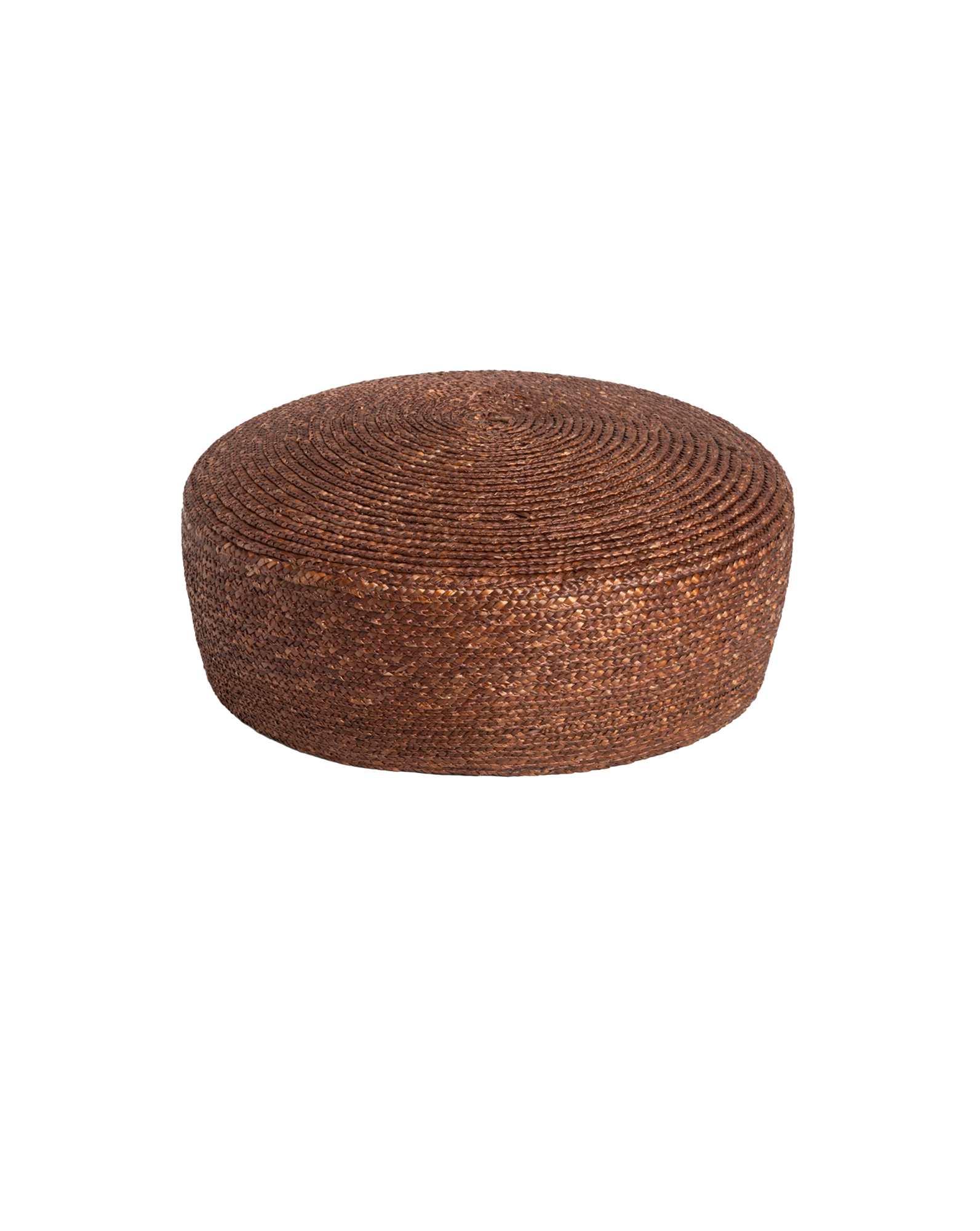Veronica Beard Brown woven round ottoman.