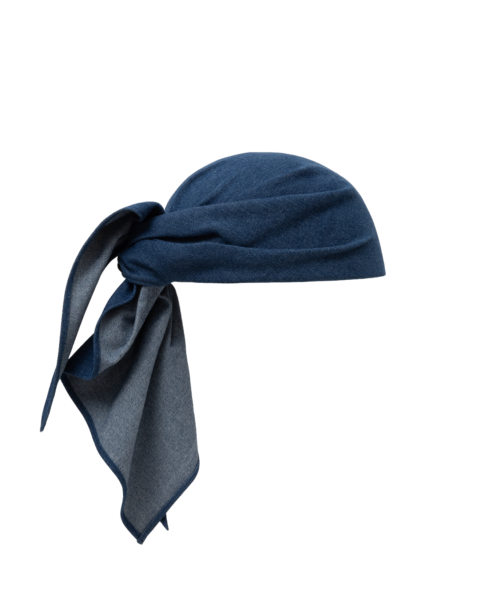 Veronica Beard Blue bandana, tied, with a gray underside.