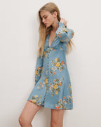 Veronica Beard Gabria Floral Mini Dress - Blue River Multi