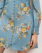 Veronica Beard Gabria Floral Mini Dress - Blue River Multi