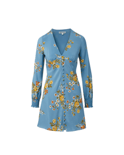 Veronica Beard Gabria Floral Mini Dress - Blue River Multi