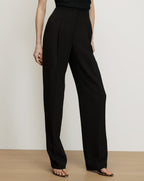 Veronica Beard Kenneth Pleated Pant - Black