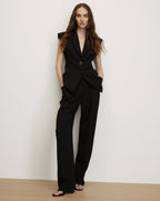 Veronica Beard Kenneth Pleated Pant - Black