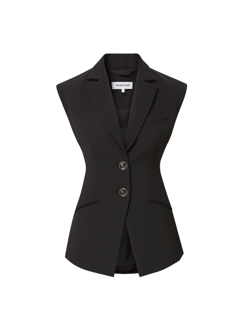 Ciel Tailored Vest in Navy | Veronica Beard