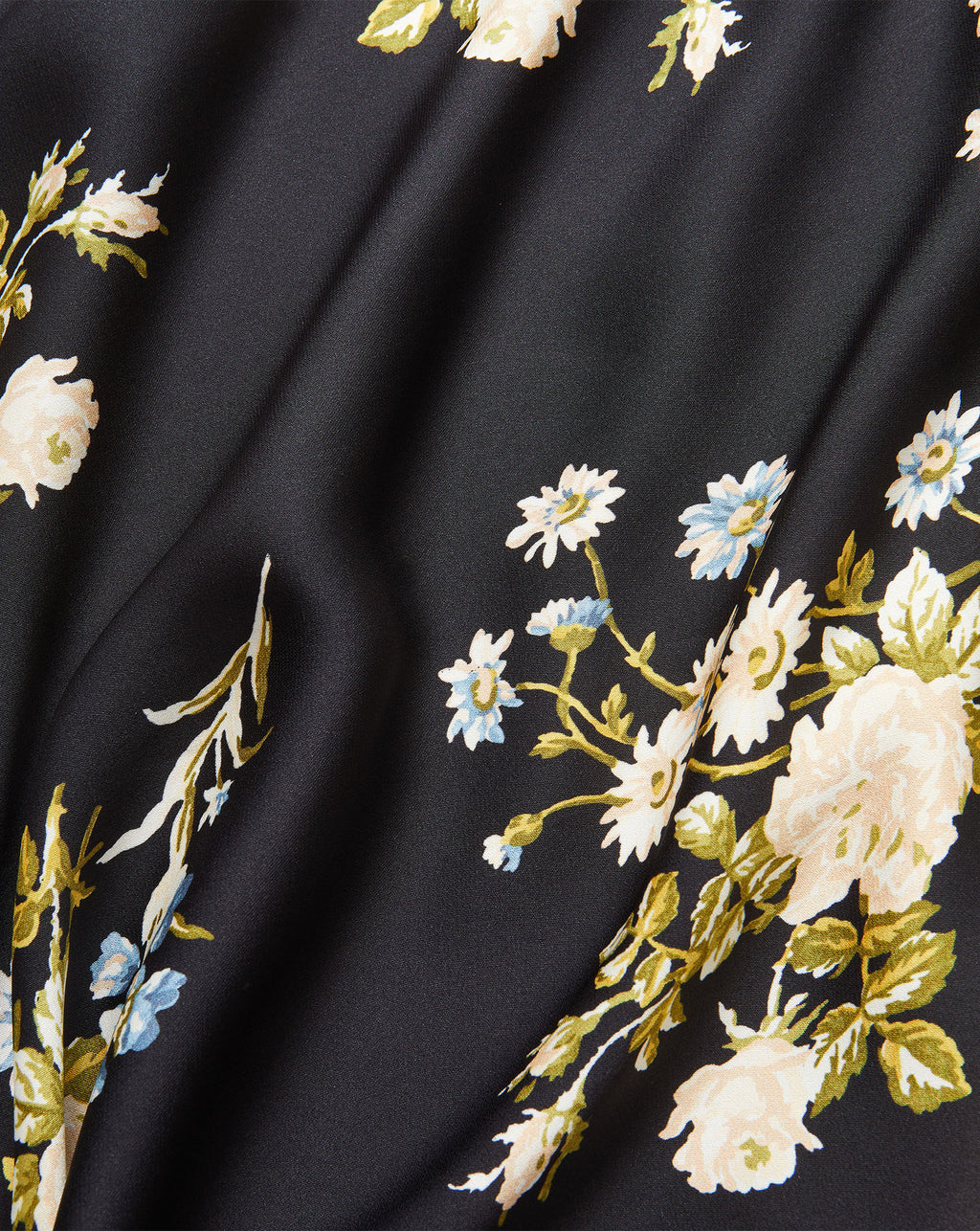 Veronica Beard Black floral maxi skirt with a black t-shirt.