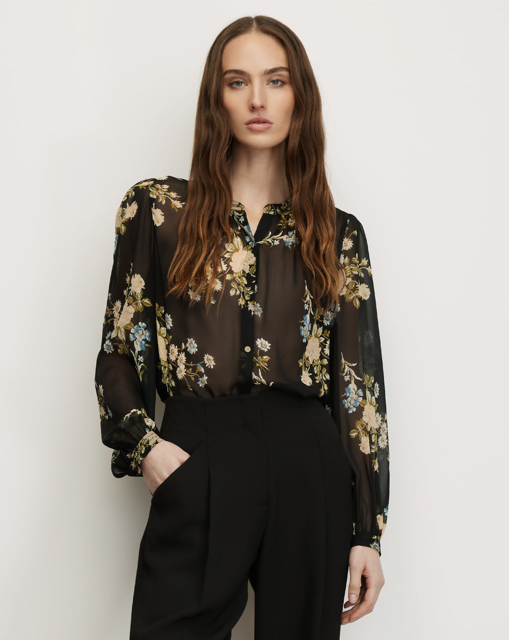 Veronica Beard Ashlynn Silk Blouse - Black Multi