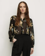 Veronica Beard Ashlynn Silk Blouse - Black Multi
