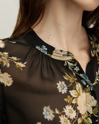 Veronica Beard Ashlynn Silk Blouse - Black Multi