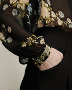 Veronica Beard Ashlynn Silk Blouse - Black Multi