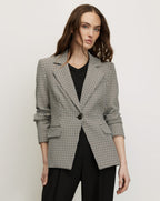 Veronica Beard Healy Houndstooth Dickey Jacket - Navy Multi
