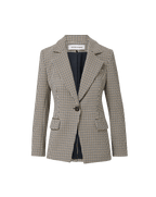 Veronica Beard Healy Houndstooth Dickey Jacket - Navy Multi