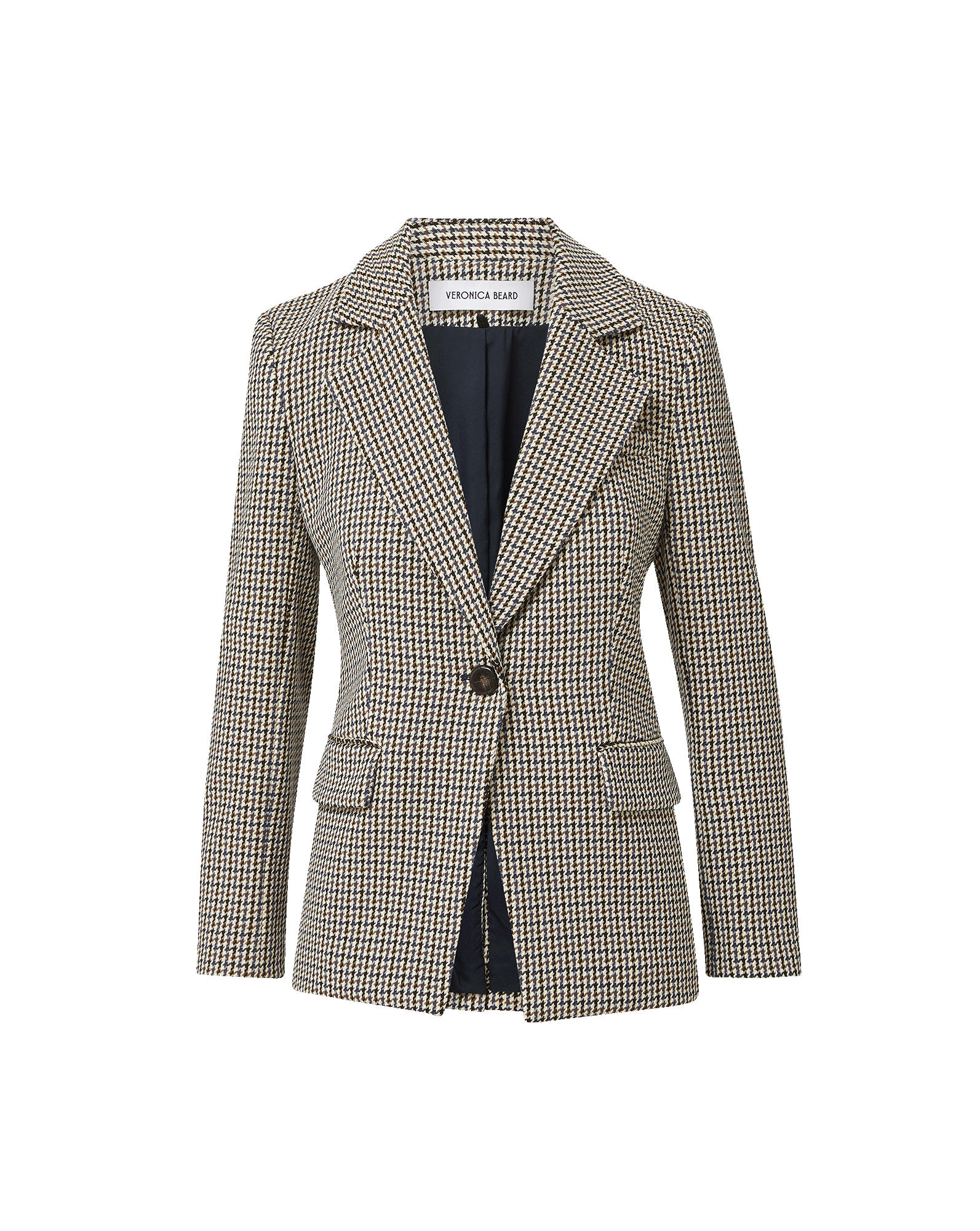 Veronica Beard Healy Houndstooth Dickey Jacket - Navy Multi