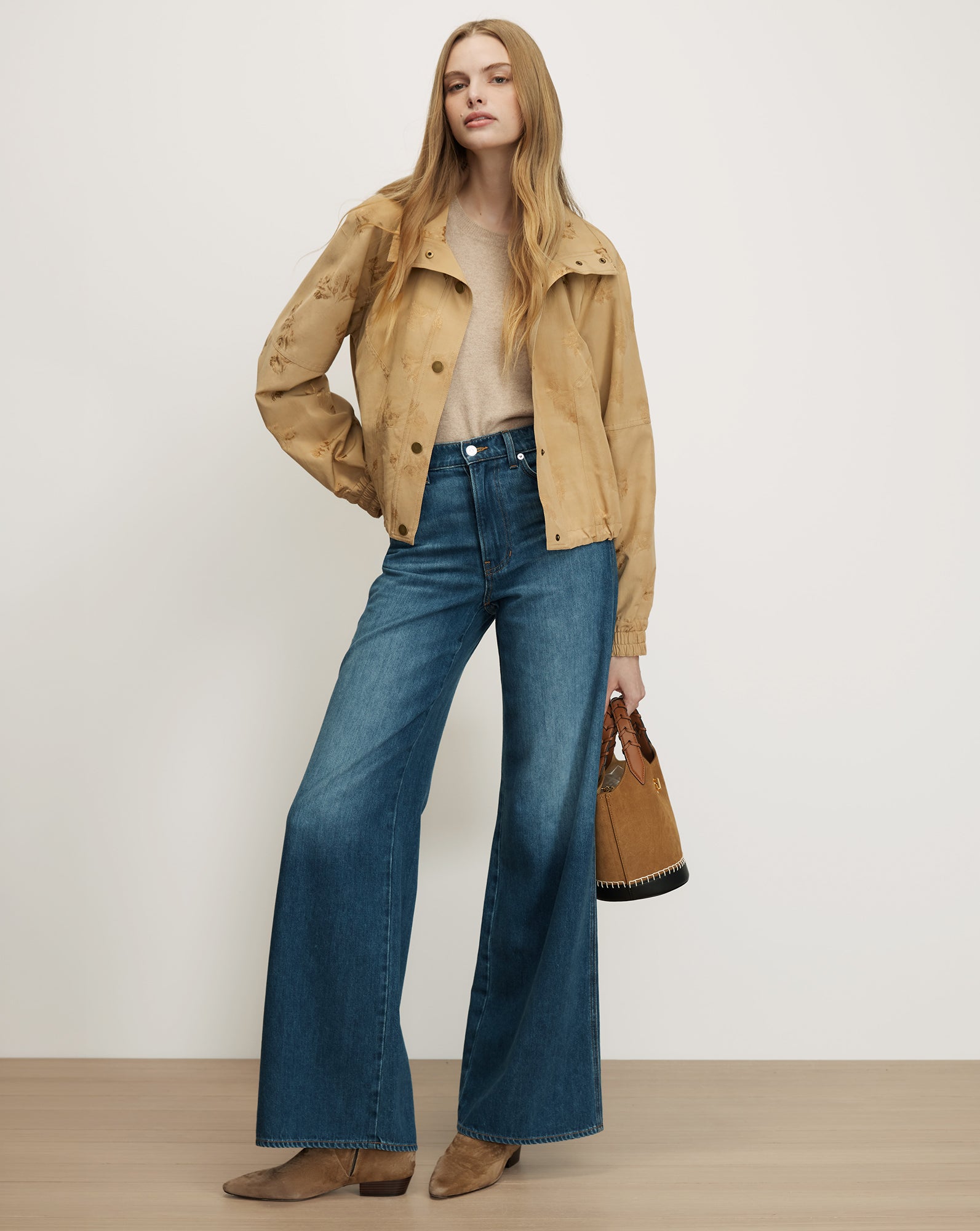 Ainsworth Jacquard Jacket in Tan Sand | Veronica Beard