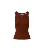 Veronica Beard Brown ribbed knit tank top