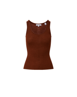 Veronica Beard Brown ribbed knit tank top