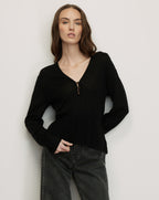 Veronica Beard Zainen Merino Wool Pullover - Black