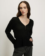 Veronica Beard Zainen Merino Wool Pullover - Black