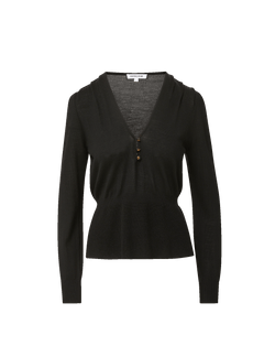 Veronica Beard Zainen Merino Wool Pullover - Black