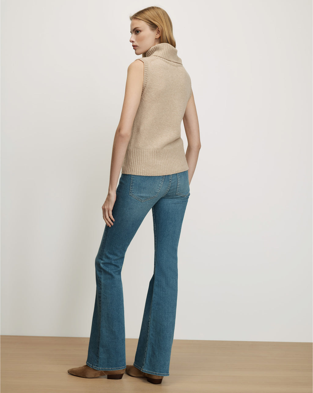 Veronica Beard Mazzy Cashmere Sleeveless Sweater - Oatmeal