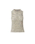 Veronica Beard Jerrel Cropped Knit Tank Top - Dove White Multi