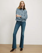 Veronica Beard Walters Suede Jacket - Blue Steel