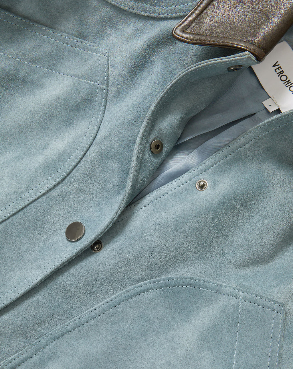 Veronica Beard Walters Suede Jacket - Blue Steel