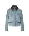 Veronica Beard Walters Suede Jacket - Blue Steel