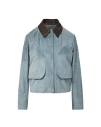 Veronica Beard Walters Suede Jacket - Blue Steel