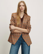 Veronica Beard Rickie Plaid Dickey Jacket - Ochre Multi