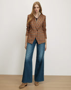 Veronica Beard Rickie Plaid Dickey Jacket - Ochre Multi