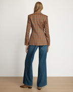 Veronica Beard Rickie Plaid Dickey Jacket - Ochre Multi