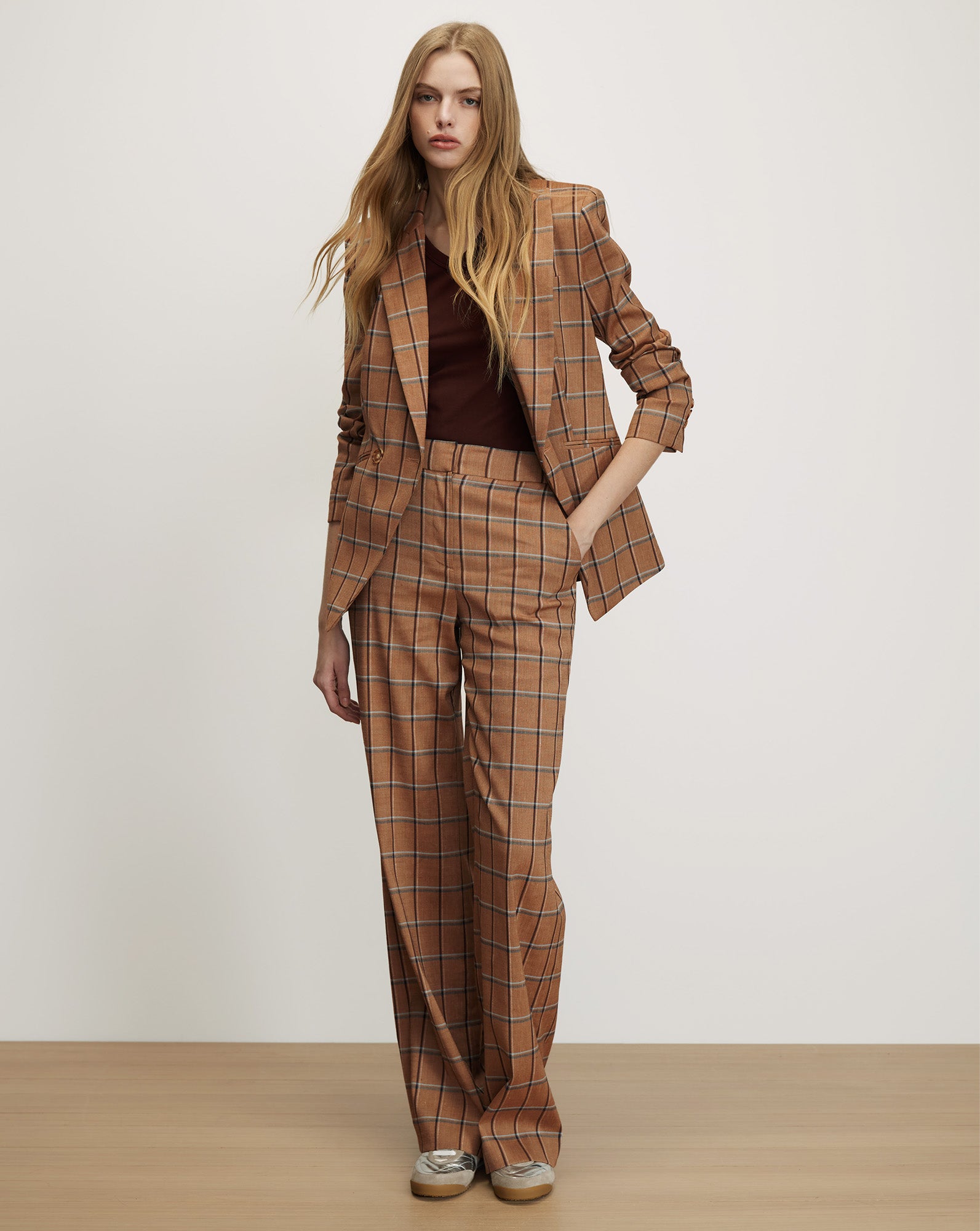 Veronica Beard Rickie Plaid Dickey Jacket - Ochre Multi
