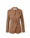 Veronica Beard Rickie Plaid Dickey Jacket - Ochre Multi