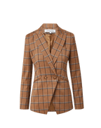 Veronica Beard Rickie Plaid Dickey Jacket - Ochre Multi