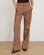 Veronica Beard Tonelli Plaid Wide-Leg Pant - Ochre Multi