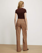 Veronica Beard Tonelli Plaid Wide-Leg Pant - Ochre Multi