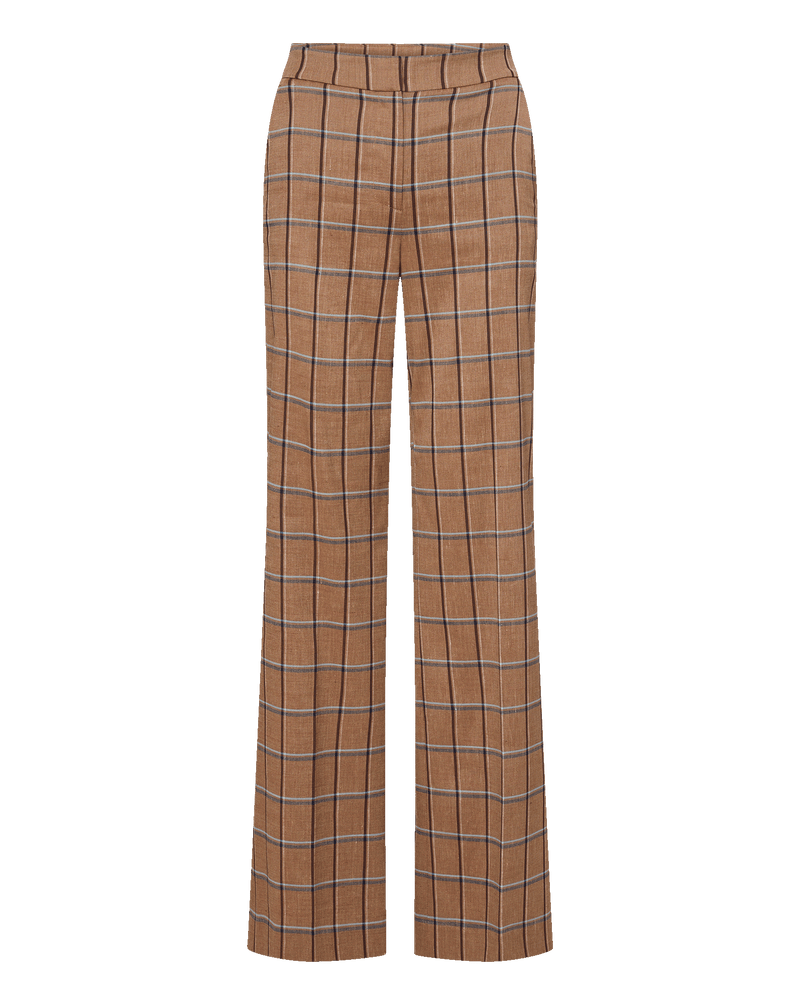 Veronica Beard Tonelli Plaid Wide-Leg Pant - Ochre Multi