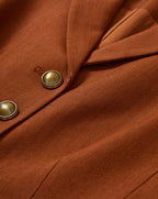 Veronica Beard Rust sleeveless vest with gold buttons and flap
