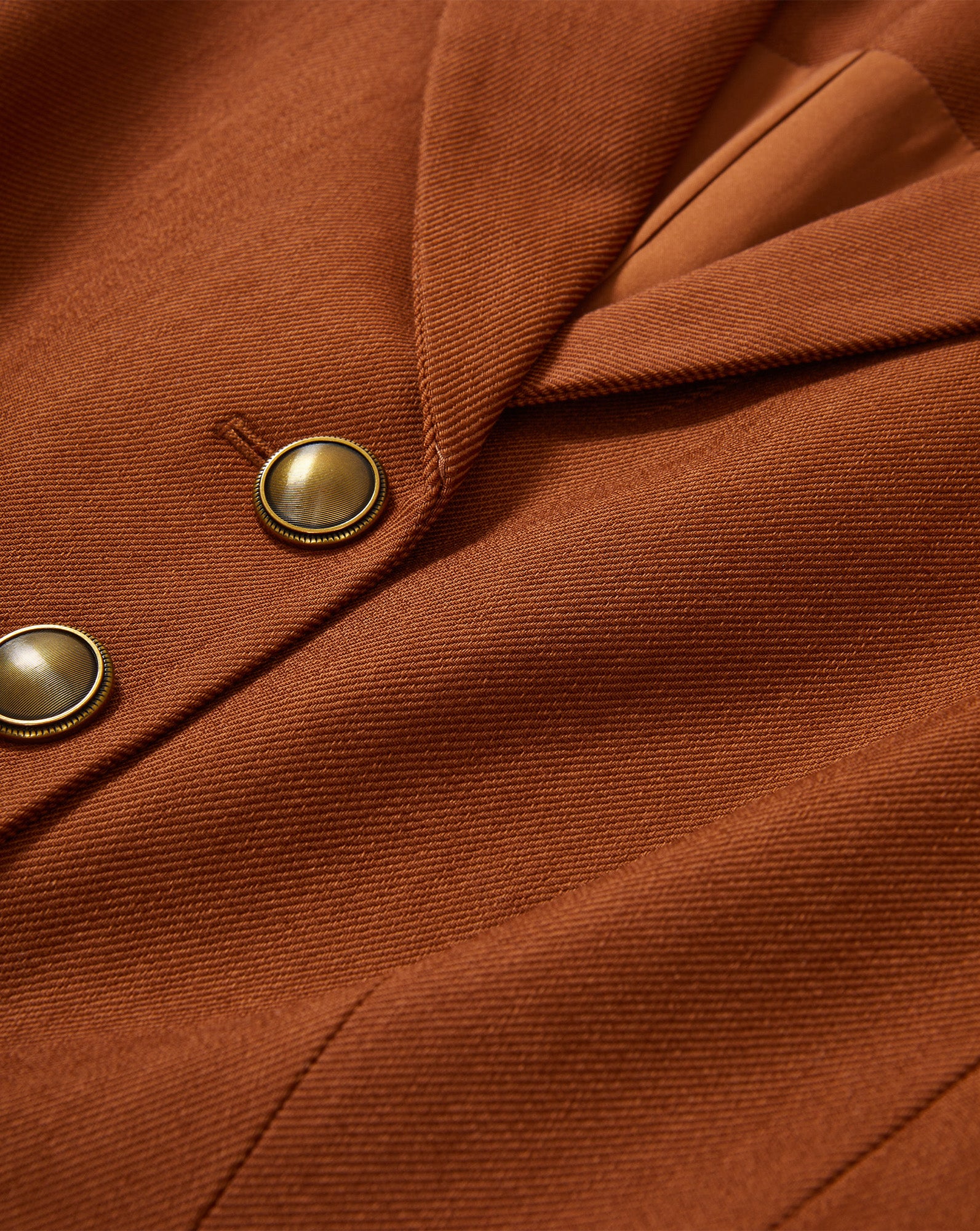 Veronica Beard Rust sleeveless vest with gold buttons and flap