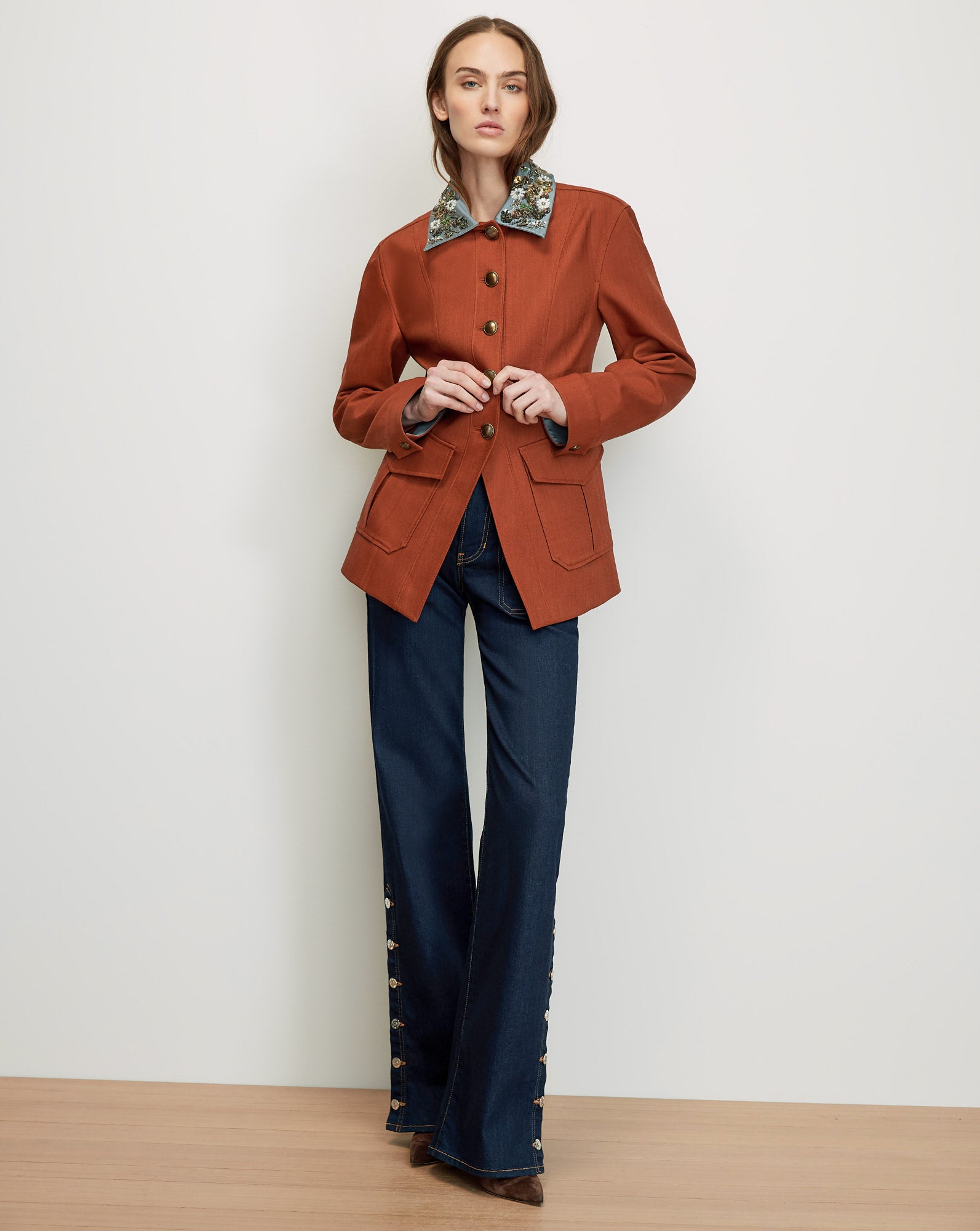 Laramie Dickey Jacket in Rust Red | Veronica Beard